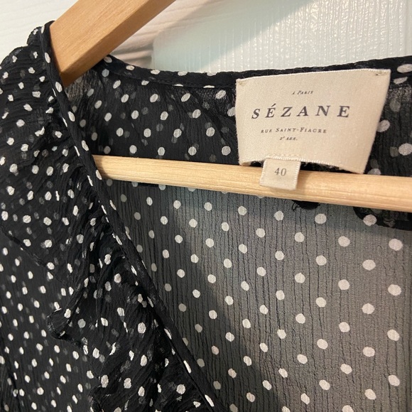 Sezane Capucine Silk Polka Dot Blouse - Picture 5 of 10